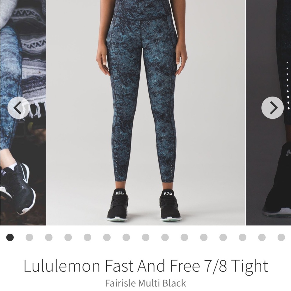lululemon athletica Blue Patterned 7/8 Leggings